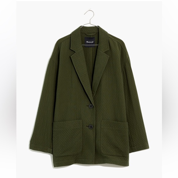 Madewell Jackets & Blazers - Madewell Diamond Jacquard Shaw Blazer Jacket ‘Dark Forest’ Sz SMALL $148 NWT